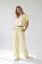 Women's Yellow Wide Leg Comfortable Cut Modal Fabric Top and Bottom Set - 2
