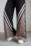 Women's Black Leopard Embellished Modal Fabric Top and Bottom Set - 6