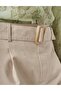 Belt Detailed Viscose Trousers Cream - 6