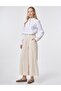Elastic Waist Wide Leg Trousers Cream - 2