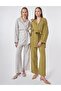 Leaf Pattern Modal Double Suit Light Gray
