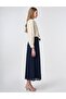 High Waist Rayon Bell Skirt Dark Navy Blue - 5