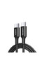 كابل شحن سريع مضفر من نوع USB-C إلى USB-C 5A بطول 1 متر وقوة 100 واط - أسود