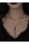 Gothic Snake Figured Silver Color Chain Necklace Unisex Accessory