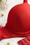 Unpadded Ribbon Detail Bra Red - 2