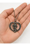 Gothic Heart Angel Figured Black Detailed Metal Necklace Unisex - 2