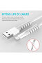 6PCS-Black USB Cable Protector Charging Cable Spiral Silicone Protective Sleeve Wire End Cord Cover - 3