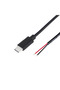 كابل USB C بطول 0.3 متر، سلك USB من النوع C ذكر 24AWG، 5 فولت 3 أمبير، كابل USB C إلى سلك مزدوج 2 دبوس - 7