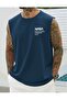 Men's Nasa Printed Crew Neck Zero Sleeve T-Shirt