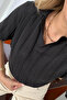 Polo Collar Black Short Sleeve Mercerized Knitwear - 2