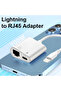 White Lightning to RJ45 Ethernet LAN Network Adapter with Charging For iPhone 14 13 12 11 Series 100 - 6