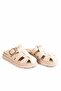 Women's Suede Gold Buckle Bohemian Style Platform Slippers