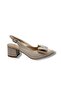 683-26 Shiny Satin Bow Tie Mid-Heel Open Back Women's Shoes (6cm) - 2
