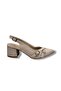 682-26 Leather Double Buckle Mid-Heel Open Back Women's Shoes (6cm) - 2