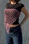 Lilac Glitter Knitted Waist Shawl and Bandana - Handmade Triangular Waist Belt - 5