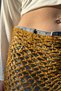 Mustard Yellow Sequined Knitted Waist Scarf and Bandana - Handmade Triangular Waist Belt - 2