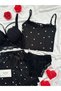 Women's Lena Lingerie with Heart Patterned Milan Shorts Pajama Set - 3