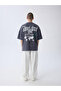 Grey Graphic Print Oversized T-Shirt - 3