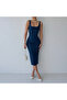 Strappy Zippered Denim Dress - 4