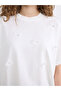 Crew Neck Floral Embroidered Blouse - 2