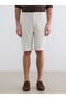 Lcwaikiki Classic Beige Regular Fit Linen Blend Men's Shorts - 2