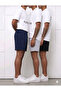 Men's Shorts 3-Pack - Black Gray Navy Blue - Sports Casual Comfortable Shorts with Adjustable Drawstring Waist - 3