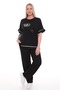 طقم بدلة رياضية من قماش المودال بتفاصيل التطريز والزخرفة، مقاس كبير