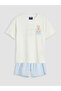 Ecru Printed Girls' Shorts Pajama Set from Güli̇s Gi̇yi̇m
