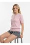 12467 Women's Crew Neck Button Detail Hair Knit Knitwear Blouse - 3