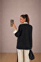 Women's Garnished Blazer Suit Bkrem Pants Palazzo Jacket - 3