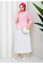 Women's Shirt - Buttoned Elastic Gathered Waist Fitted Shirt - 2