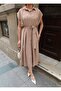 Crep Fabric Buttoned Belted Dress - 5