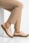 Beige-Tan Genuine Leather Non-Slip Sole Women's Casual Shoes 2413511Y Z - 3