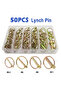 50PCS 50Pcs Lynch Locking Pin Kit Heavy Duty Spring Steel Annular Ring Pins for Tractors Trailers Tr - 6