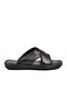 Black Genuine Leather Comfortsole Sole Men's Slippers 8522 m