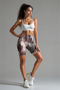 High Waist Patterned Biker Leggings Women's Sports Short Leggings Gathering Stretchy Fitness Shorts - 3