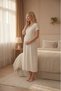 Women's Ecru Shawl Collar 2-Piece Maternity Nightgown Set with Dressing Gown - 2