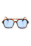 Leopard Frame Sunglasses with Blue Lenses - 2