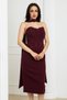Beaded Shawl Detailed Pencil Dress - Vi̇şne - 3