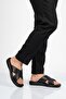 Black Genuine Leather Comfortsole Sole Men's Slippers 8522 m - 3