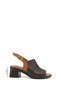 Women's Brown Antique Thick Heeled Genuine Leather Sandals - 3