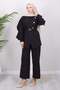 Cross Buttoned Double Suit Black Black 19288