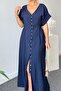 V-Neck Short Sleeve Shirt Dress Msy1052 - 5