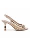 Women's Straw Weave Detailed Heeled Shoes - 3