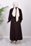 Belt Detailed Skirt Suit Brown 19287 - 4