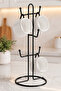 Metal Cup Hanger Set of 6 Black – Cup Stand, Countertop Cup Holder, Presentation Stand