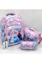 Character Patterned Powder Primary School Bag Set of 3 Primary School Bag Girl's Backpack - 2