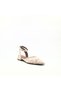 Beige Lace Detailed Genuine Leather Women's Ballerinas with Pointed Toe and Ankle Strap, Stylish Casual Shoes - 3