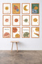12-Piece Framed Look Children's Room Space Theme - Cute Planets and Moon Sun Painting Set 15X20 cm Mdf Uv Printing - 4