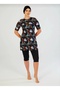Patterned Short Sleeve Tights Plus Size Hijab Swimsuit - 6